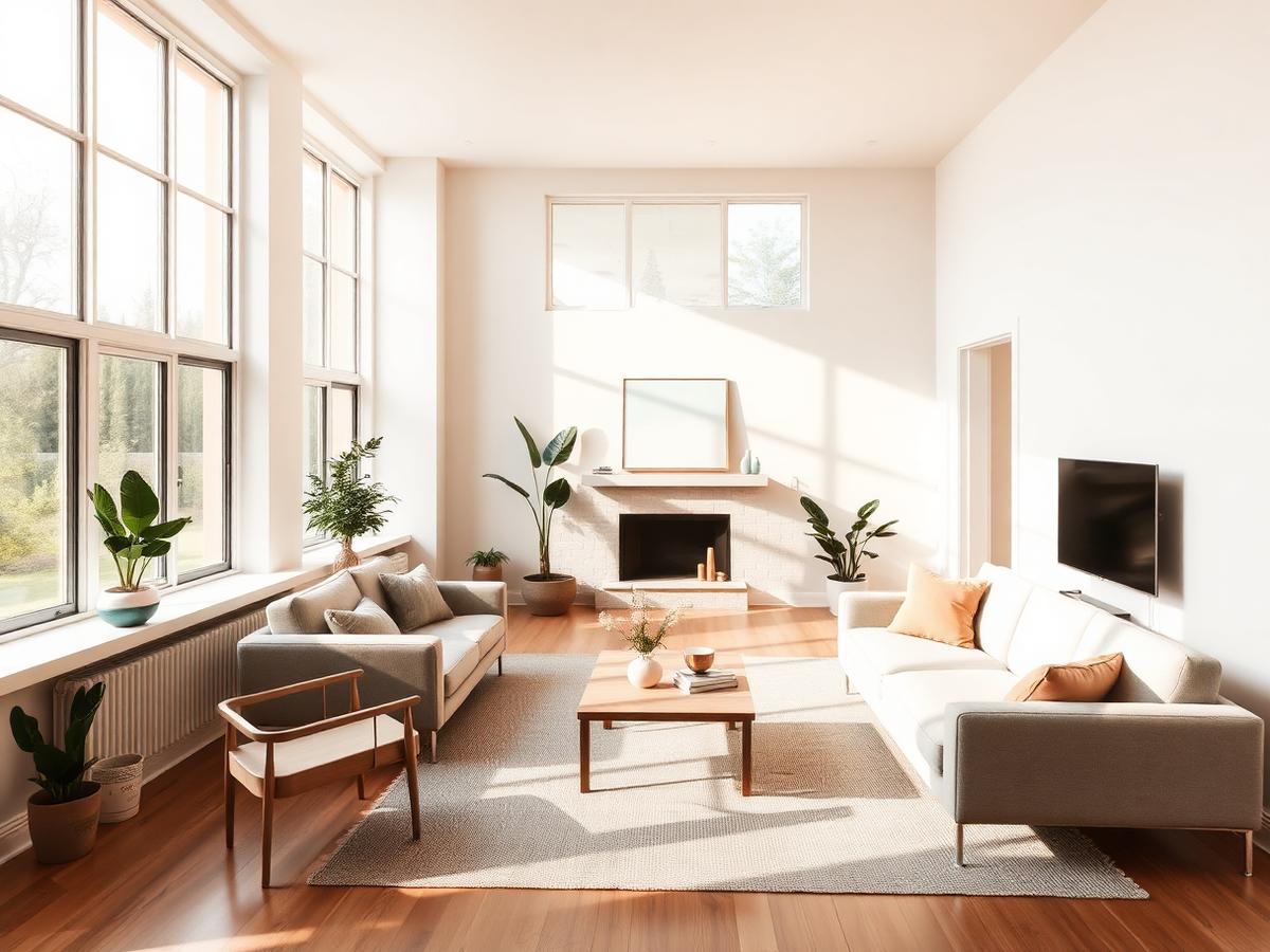 Sunlit shared living room in an Elmstone Village residence